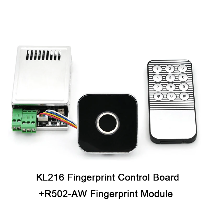 

Fingerprint Access Control Board KL216 DC10-30V +R502-AW With Remote Control Jog Mode/Ignition Mode/Self-locking Mode