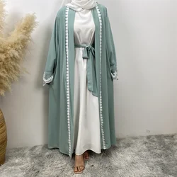 Moderate Muslim new fashion women's dress Turkey Middle East Cardigan robe Islamic slim embroidered women's robe dress