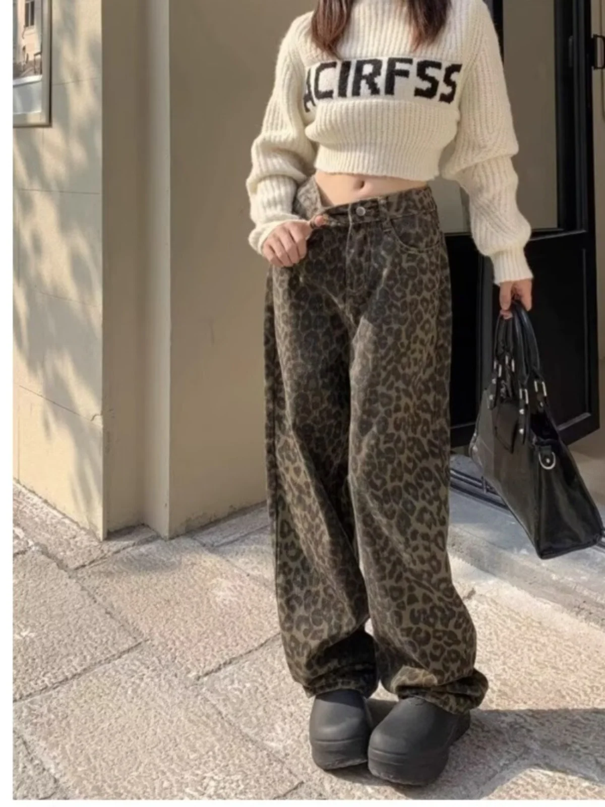 American Sle Yellow High Waist Loose Women's Jeans Spring New Loose Wide Leg Straight Long Trousers Faionable