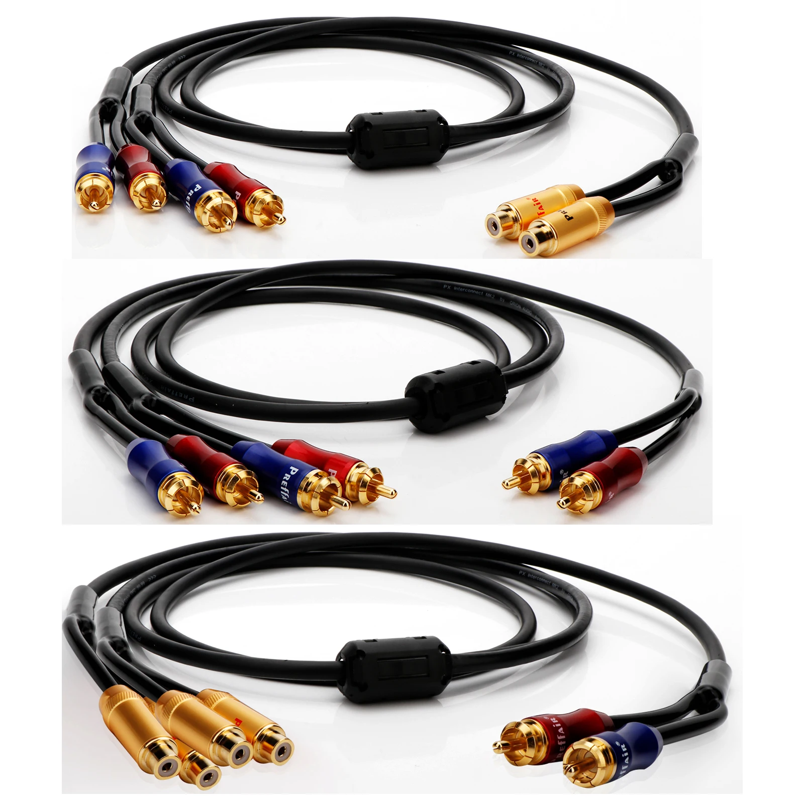 

Hifi 2RCA Cable to 4Rca Audio Video Cable 2 RCA female to 4 rca Interconnect Cable RCA Splitter Aux Cord For Speaker Subwoofer