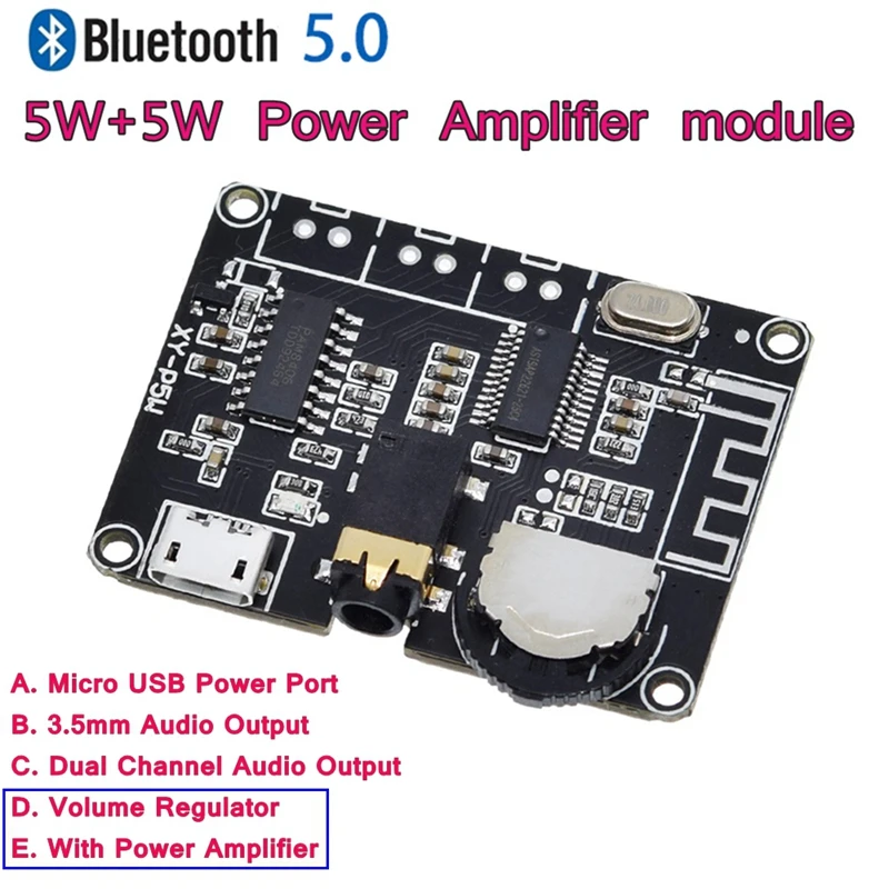 Bluetooth Audio Receiver board Bluetooth 5.0 mp3 lossless decoder board Wireless Stereo Music With Power Amplifier Module
