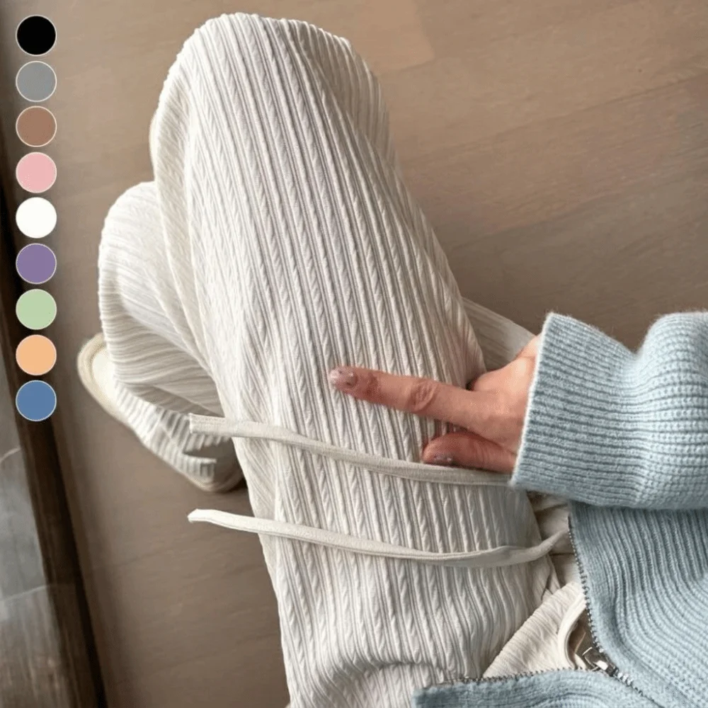 Crinkle Fabric Wide Leg Pants High Waisted Ultra Thin Palazzo Pants Pleated Texture Elastic Waist Casual Trousers Summer Wear
