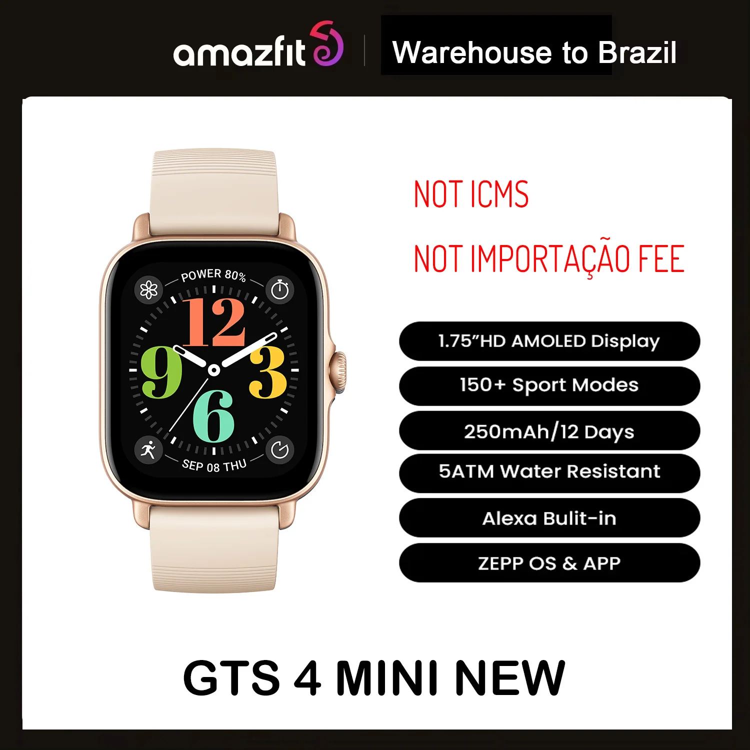 2024 Amazfit GTS 4 mini New version Smart watch All-round Health Fitness Tracking Smart Watch Alexa Smartwatch For Phone IOS