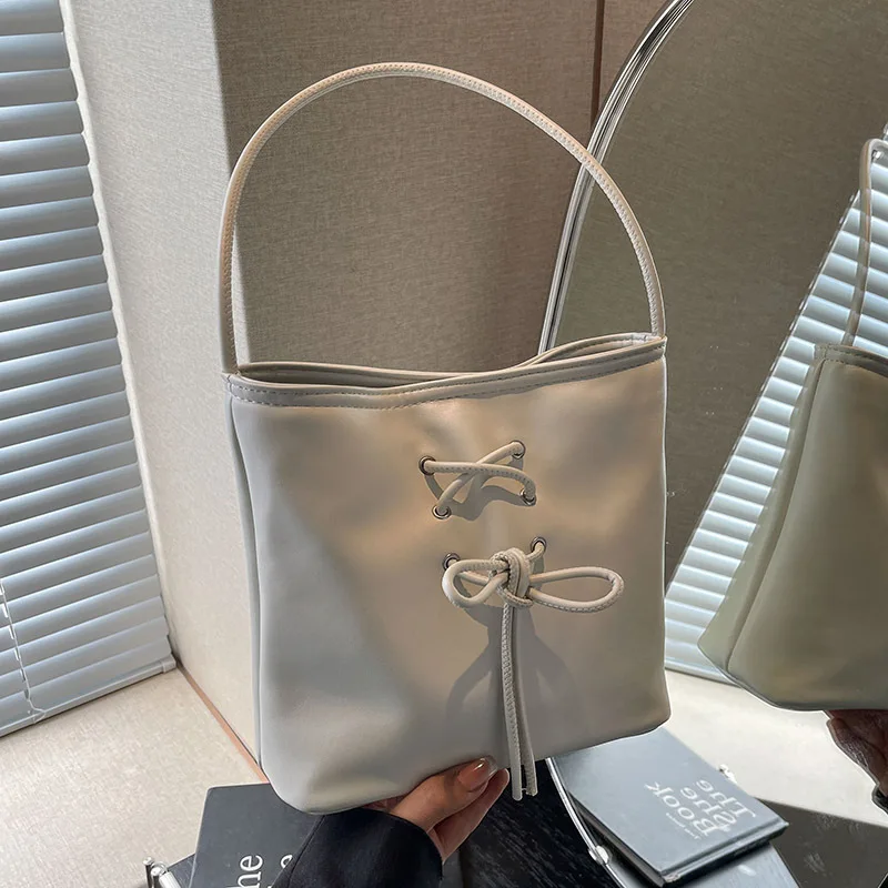 Richme Fashion Women Handbags 2024 New Sweet Girls Bucket Shoulder Bags Elegant Daily Luxury Designer Drawstring Bolso Mujer