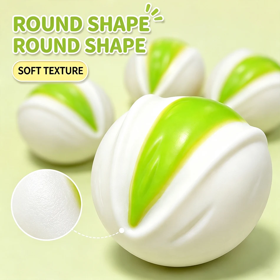 7CM Crispy Pistachio Soft Gel Stress Ball ASMR Sensory Toy Mood Relief Squishy Fidget Toy Cute Home Ornament Great For Gifting