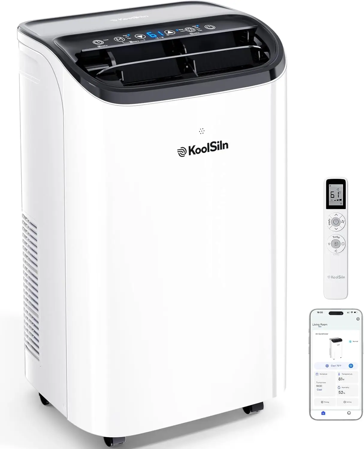 14,000 BTU Portable Air Conditioner with WiFi & Remote Control, Cools Up to 700 Sq.Ft, Auto-Evaporation Low Noise Portable AC Un