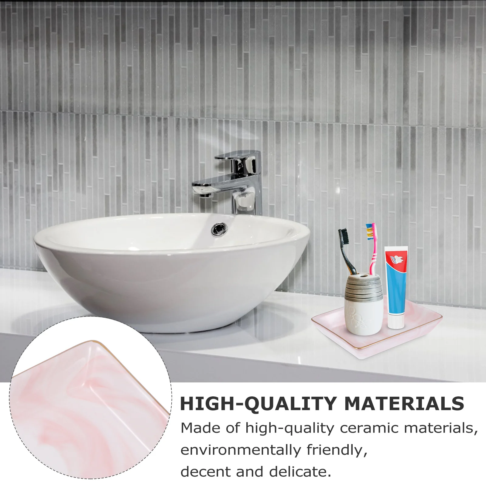 세라믹 대리석 무늬 트레이 직사각형 보관 접시 우아한 보석 진열 정리함 화장대 욕실 장식용