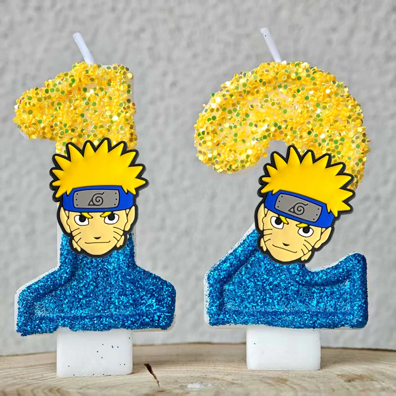 Velas con Números Temáticas de Anime Naruto del 0 al 9, Decoración para Pastel de Cumpleaños Infantil, Regalo para Baby Shower