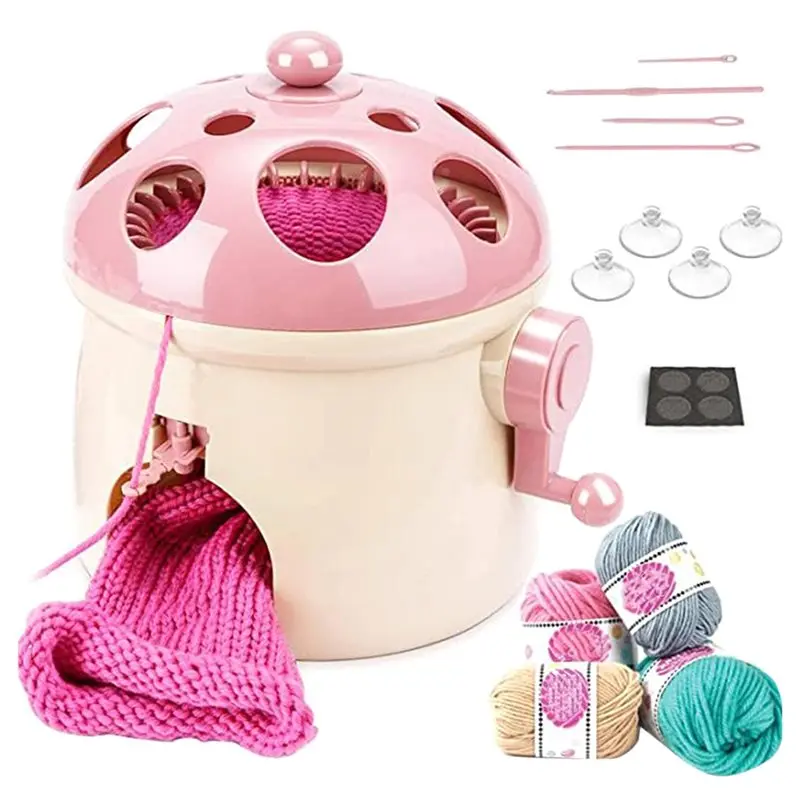 

32 Knitting Machine,Mushroom Knitting Kits For Adults & Kids, DIY Weaving Crochet Machine For Sock & Hat & Scarf