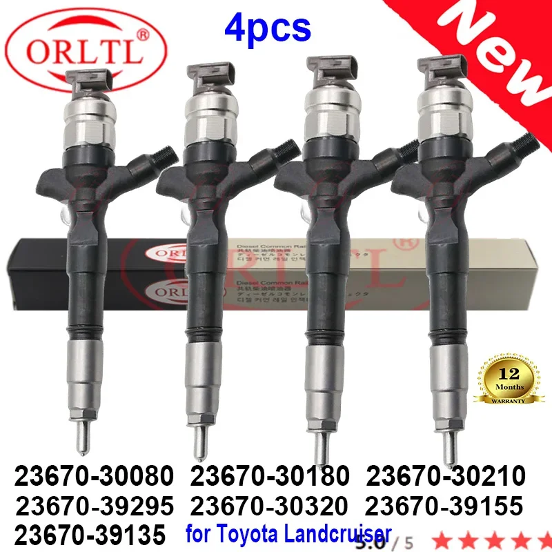 

4PC Genuine Injector 23670-39295 23670-30320 23670-39155 23670-39135 23670-30080 23670-30180 23670-30210 For Toyota Landcruiser