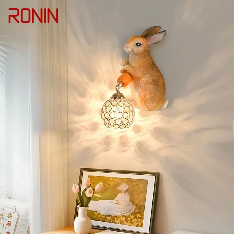 RONIN Contemporary Rabbit Wall Lamp Creative Living Room Bedroom Study Villa Hotel Children's Room Aisle LED Decoration Light