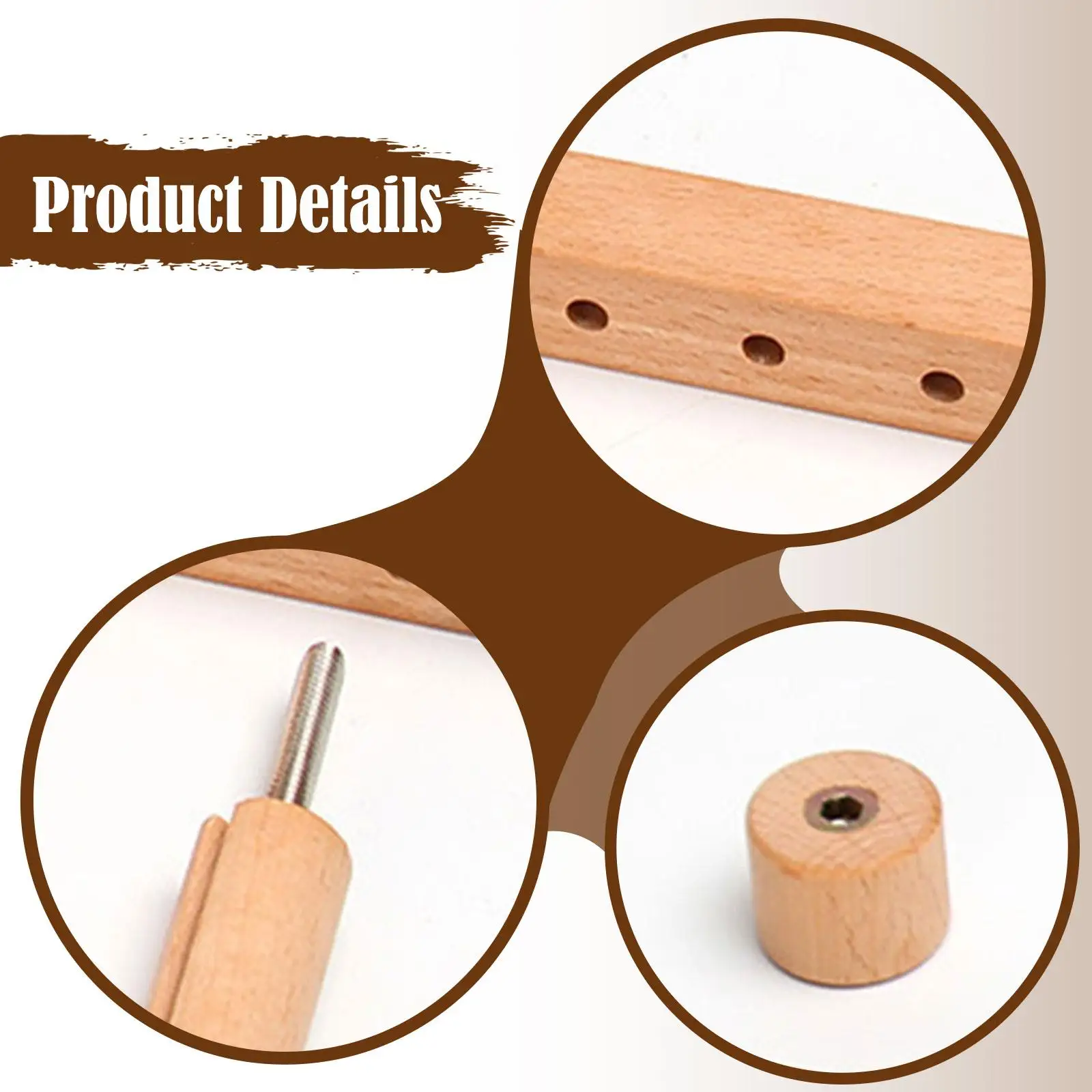 

Sewing Craft Scroll Frame Stand Multifunctional Wooden Embroidery Frames for Complete Embroidery Kit and Artworks