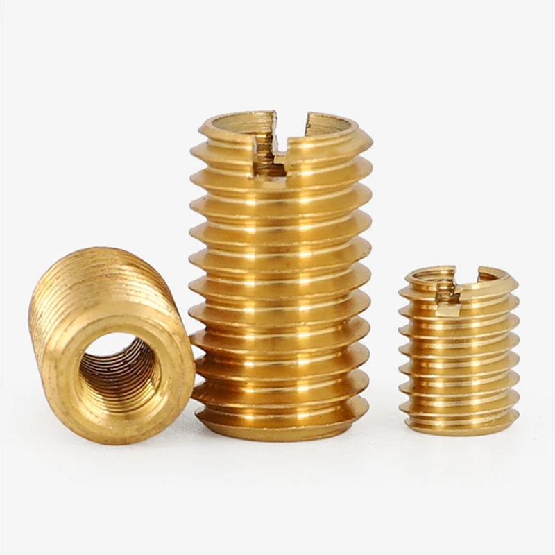 5pcs M2 M3 M4 M5 M6 M8 M10 M12 M14 Brass Sheath Thread Insert Sleeves Inner Outer Thread Adapter Screw Transfer Reducing Nut