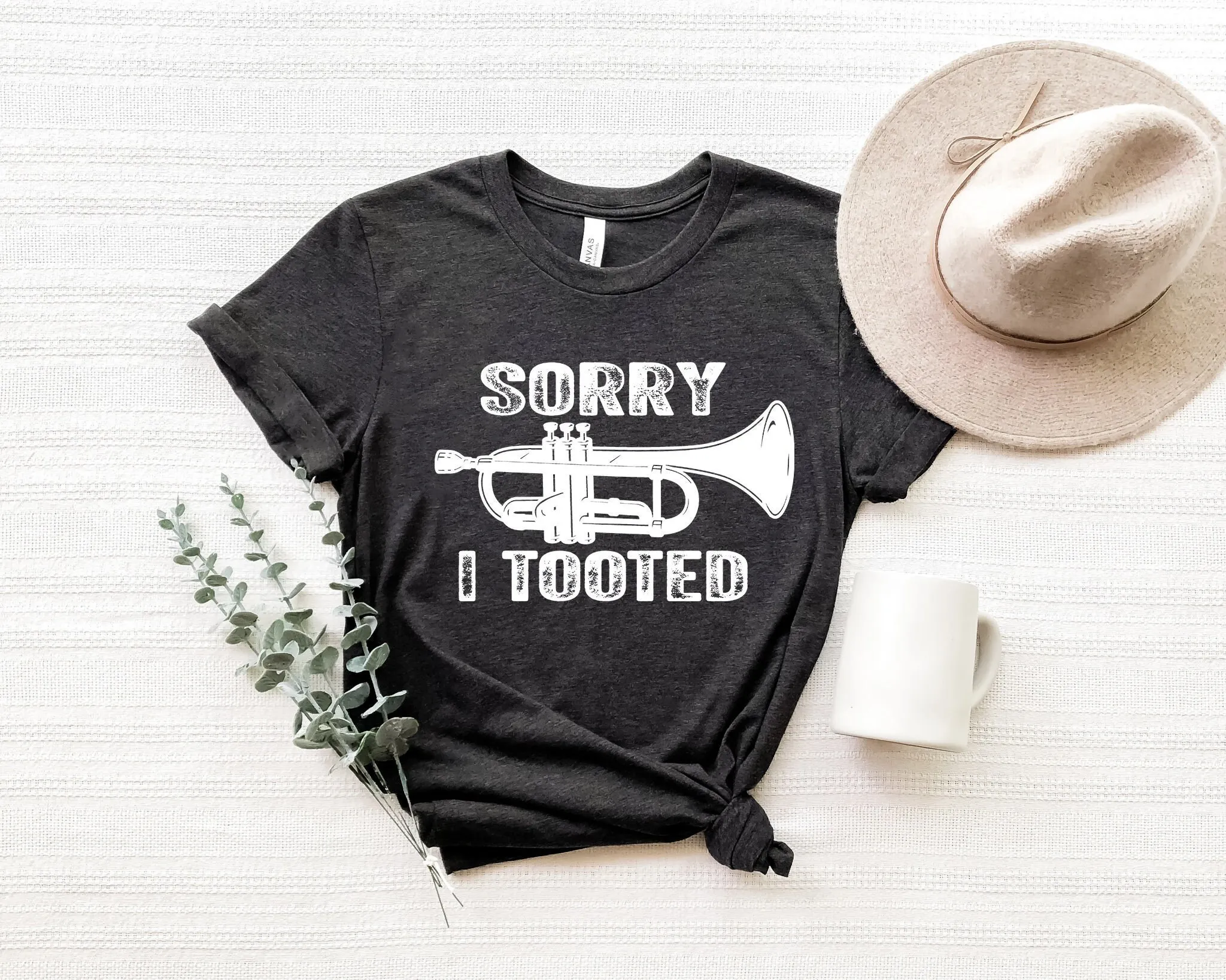 

Trumpet T Shirt Sorry I Tooted Player Marching Band Musician Music Teacher Funny