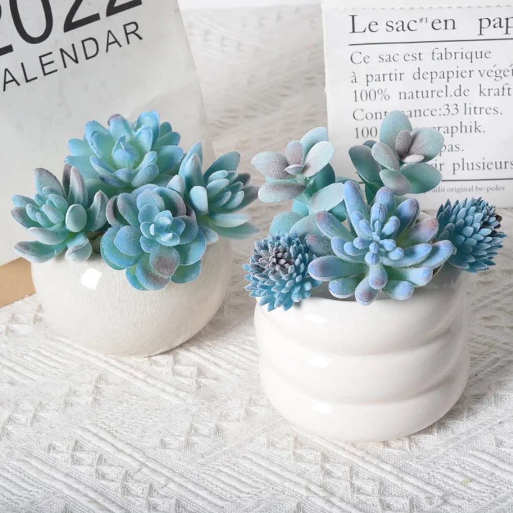 Flocking Succulent Artificial Plants Fake For Home Decor 2023 Unpotted Garden Arrange Decoration Accessories