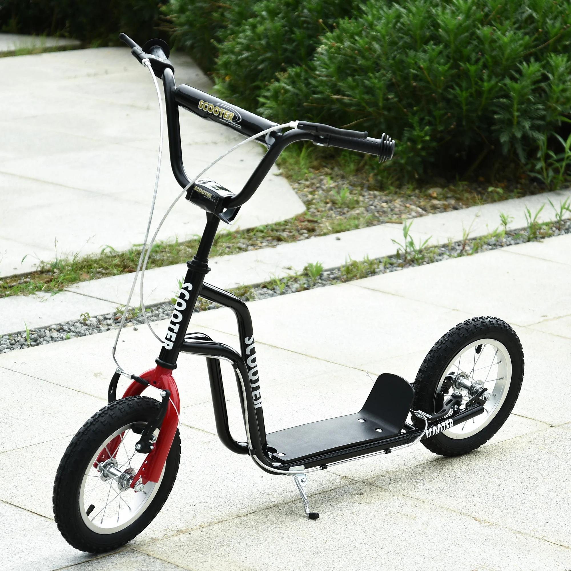 Manillar de scooter para niños HOMCOM ajustable con par de neumáticos de 12 pulgadas