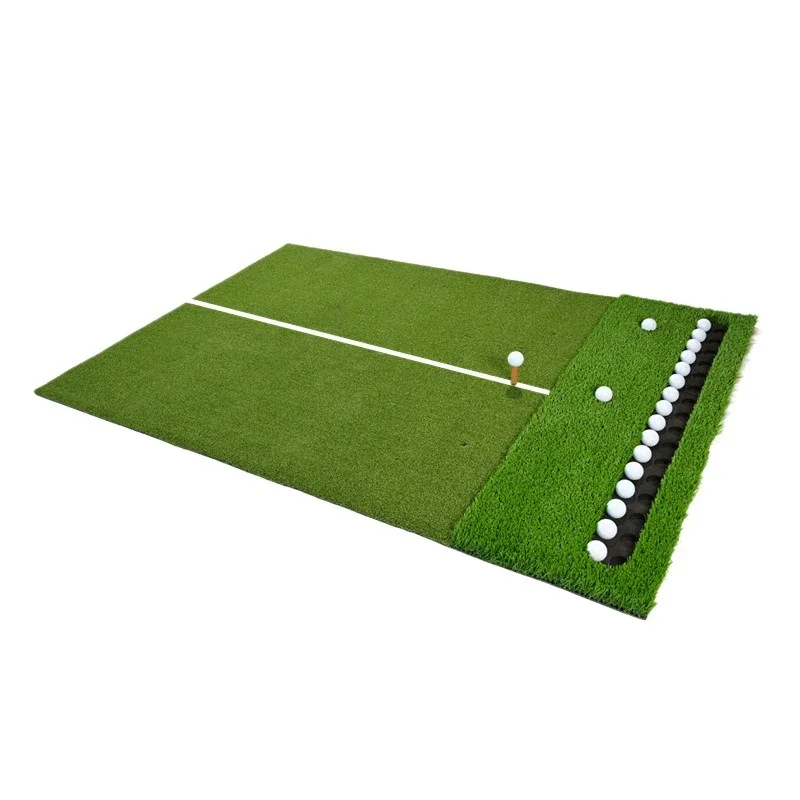 Golf batting mat set area golf indoor outdoor swing ball mat auxiliary line double grass practice mat