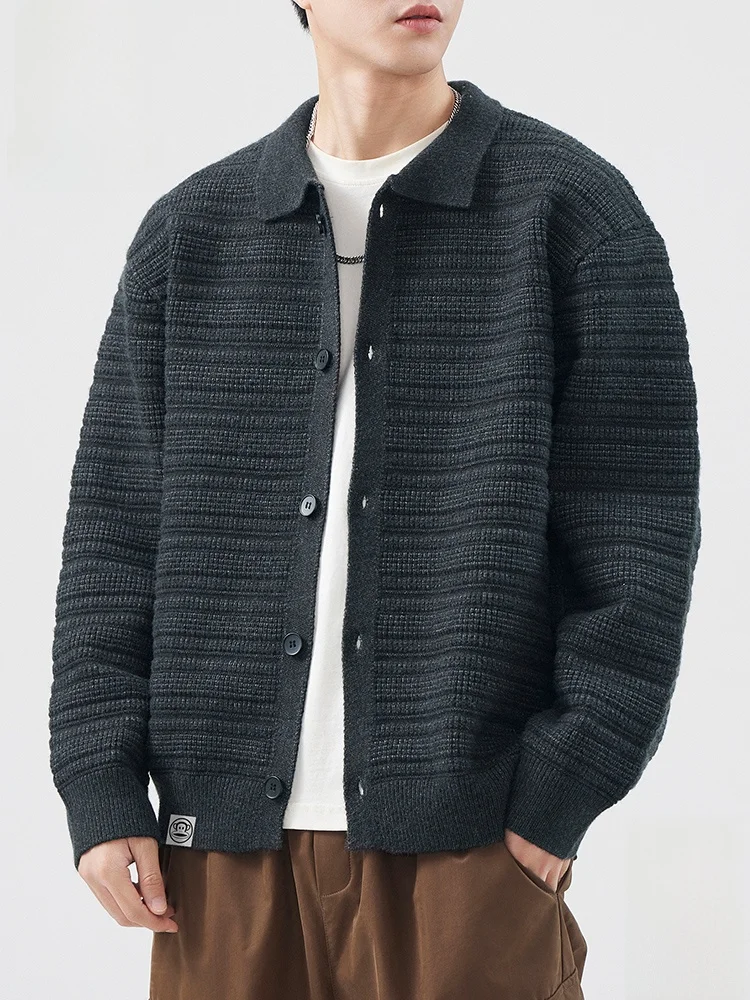 

PaulFrank American Sle Cardigan Sweater Men's Winter Faion Casual Warm Outerwear Large Mouth Monkey Pattern Knitted Coat