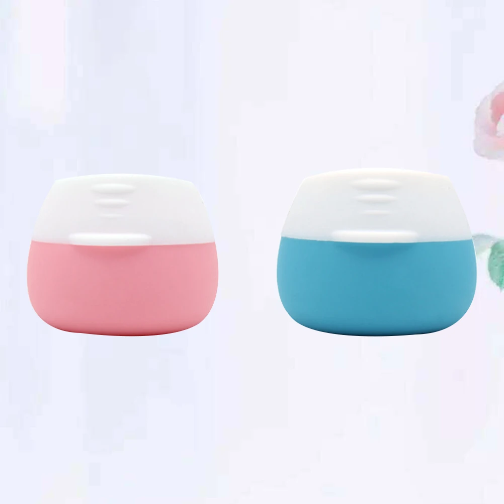

2Pcs Lightweight Portable Cream Bottles Refillable Leakproof Silicone Containers for Pink