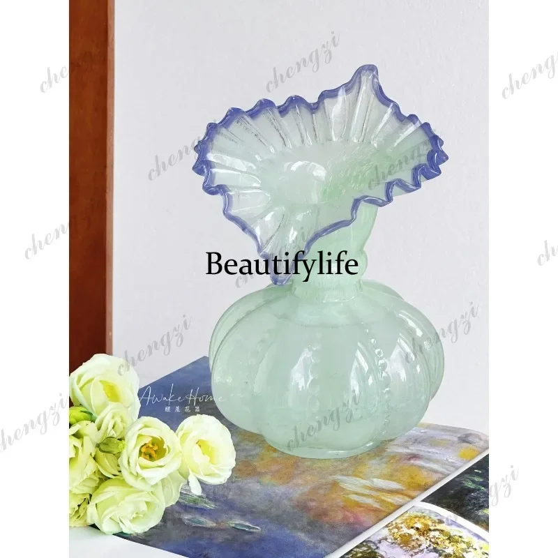 A139 French retro vase high value desktop hydroponic rose flower ware light luxury ornament