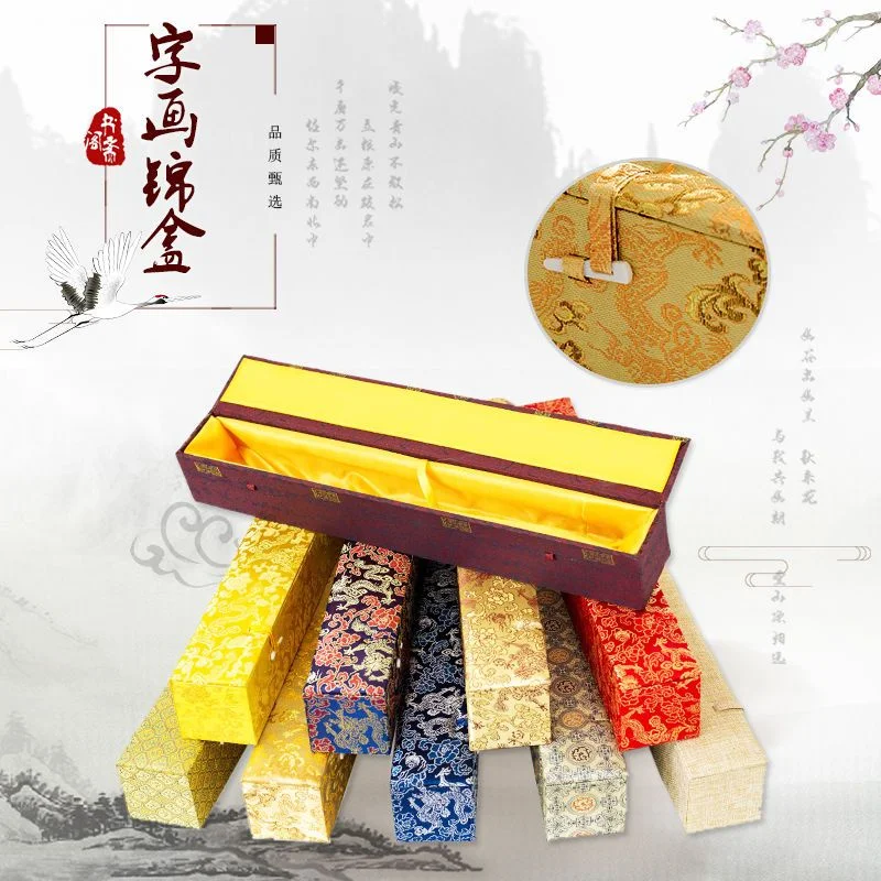 

Уникальная деревянная прямоугольная Подарочная коробка для каллиграфии с узором из парчи