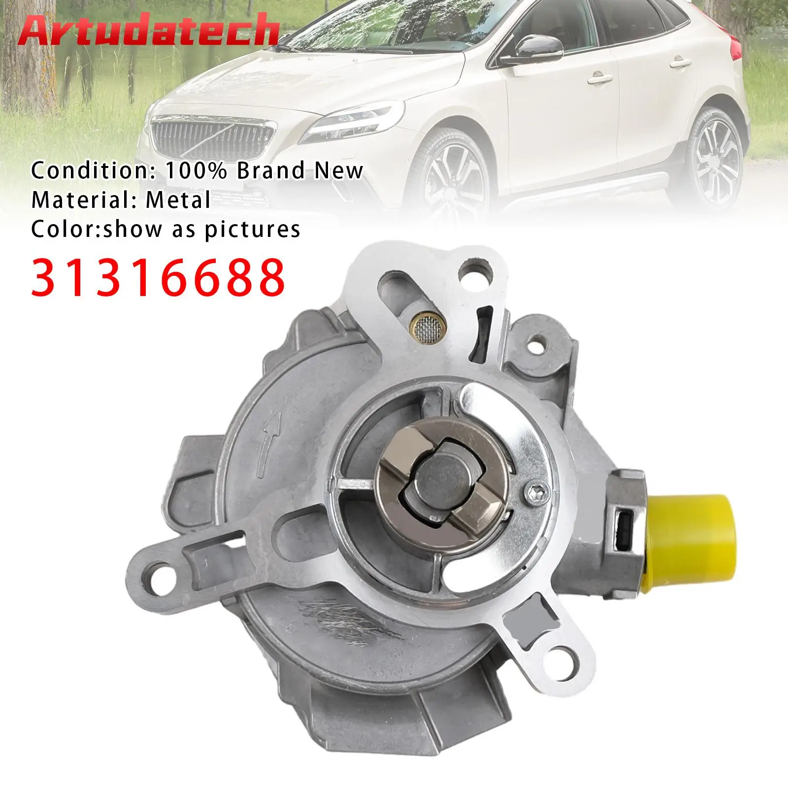 

Вакуумный насос Artudatech 31316688 для Volvo S60 S80 S90 V40 V60 V70 V90 XC40, автомобильные аксессуары