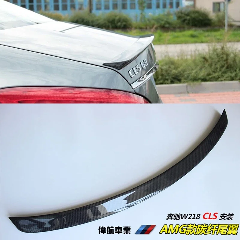 For Mercedes CLS Spoiler Cls Class W218 Carbon Fiber Rear Trunk Spoiler CLS 350 550 500 cls63  Wing 2011 - UP view 3