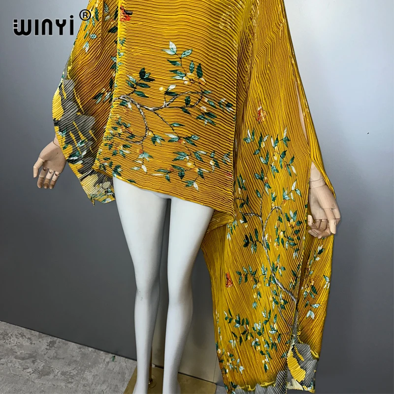 WINYI 여름 주름 드레스 불규칙 드레스 루즈한 boho 가운 맥시 롱 Femme Vestidos 휴일 우아한 이브닝 드레스 abaya