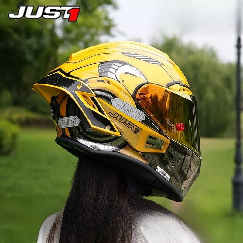 Italy JUST1 Carbon Fiber Motorcycle Helmet ECE DOT Certification Full Face Off-road Racing Helmet Men Capacete Cascos Para Moto