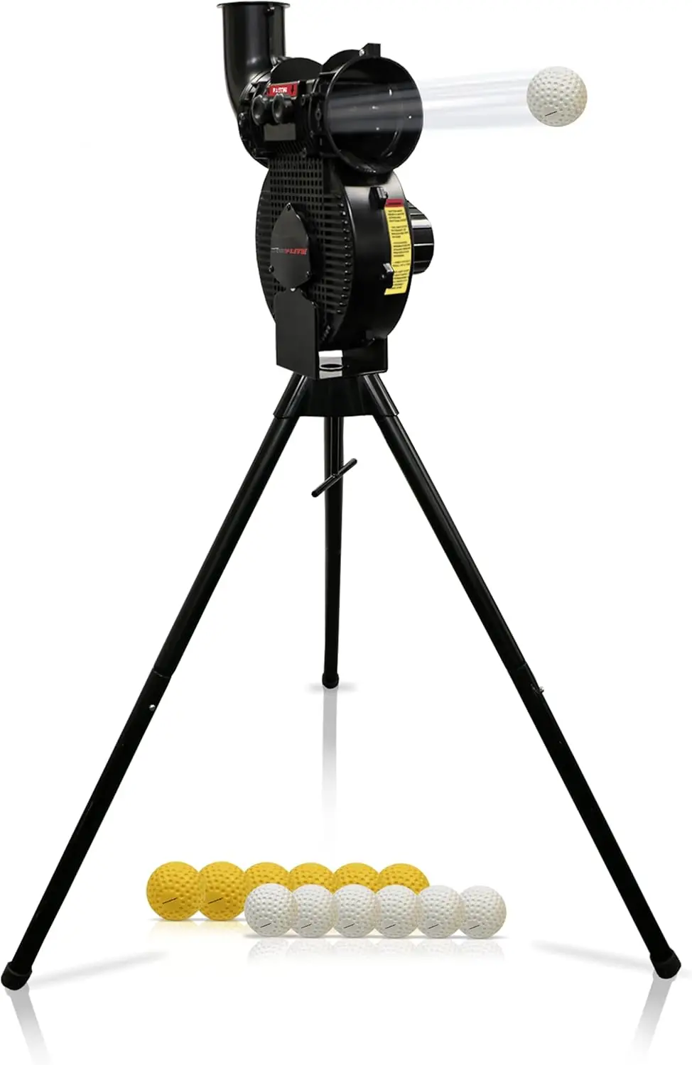 

Launch F lite Softball Baseball Pitching Machine Dimpled Practice Balls Bucket of Baseballs Coaching Bucket Bundle