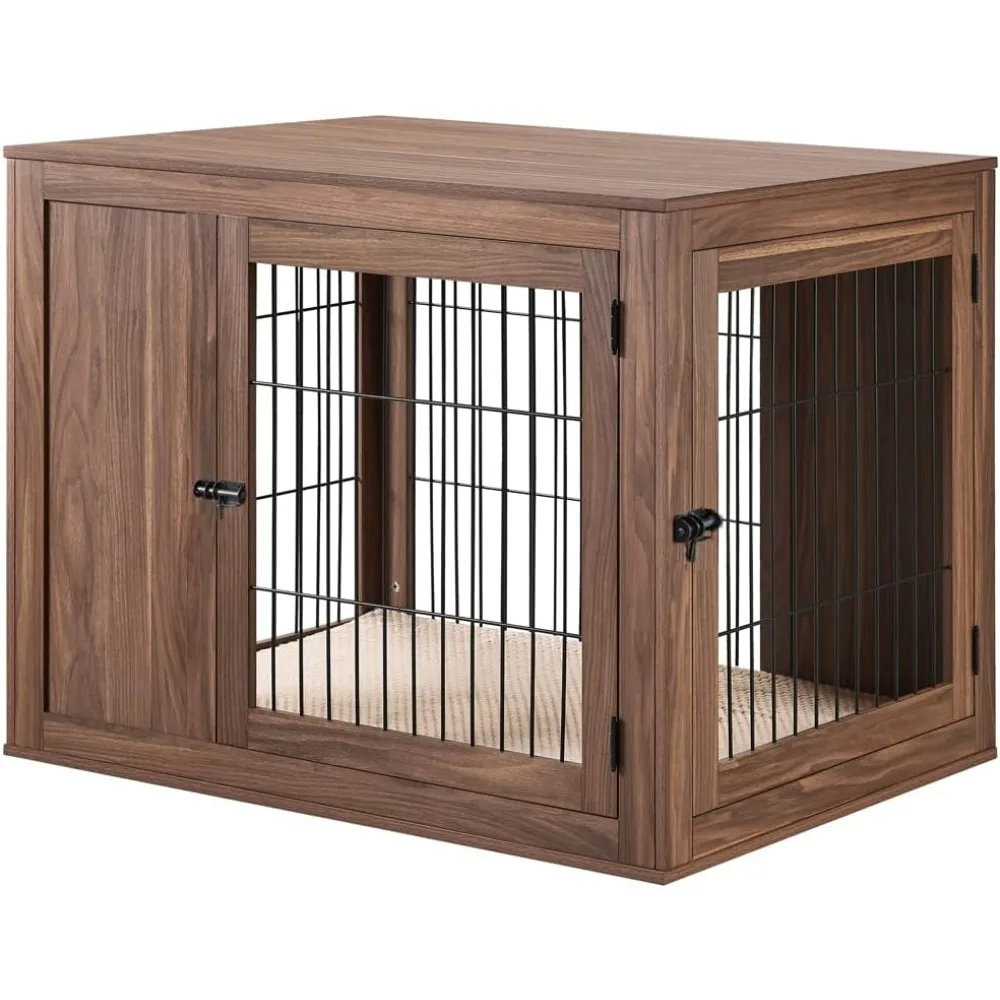 

Furniture Style Dog Crate for Medium Large Dogs, Indoor Aesthetic Dog Stuff Kennel, Modern Decorative Wood Wire Pet Hous