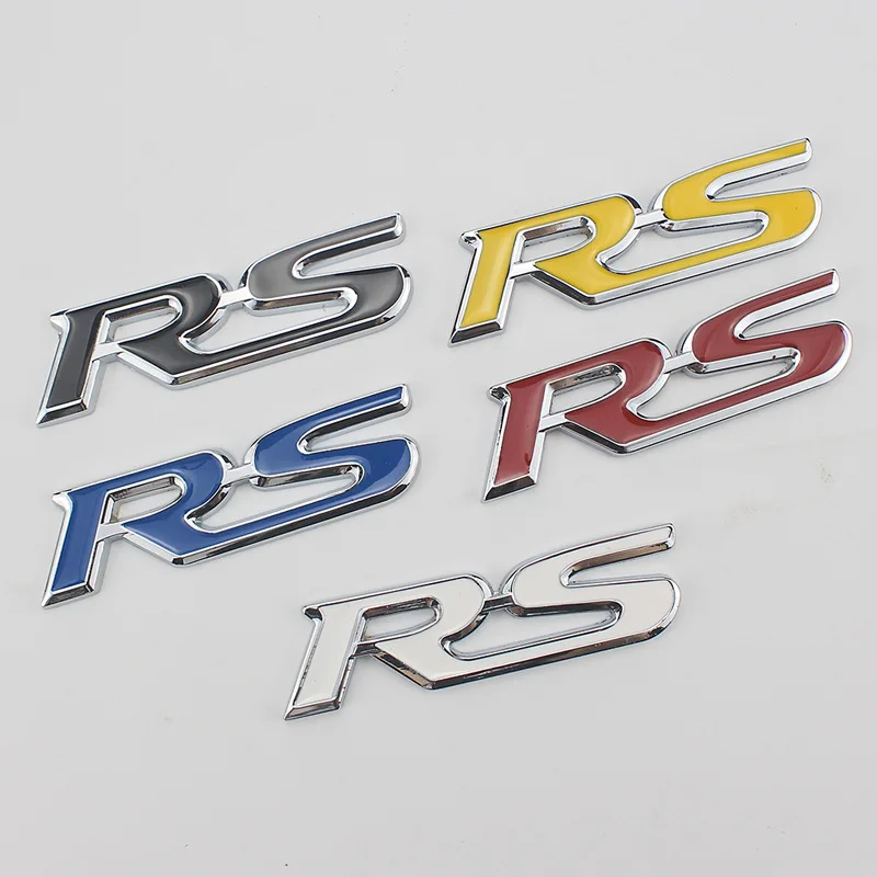 

1 PCS 3D Metal RS Logo car emblem Rear Trunk Sticker Sport version modification Car Accessories 8.5X2.5CM