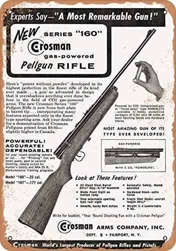 Wall-Color  Metal Sign - 1955 Crosman Pellet Guns - Vintage Look