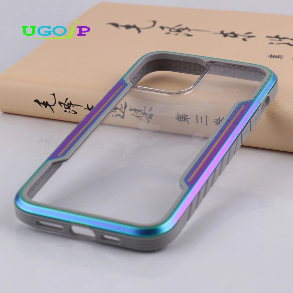 UGOJP Phone Case For iPhone 13 Pro Max Antidrop Transparent Cover For iPhone 13 Pro 13 Aluminium Frame Bumper Shockproof Shell