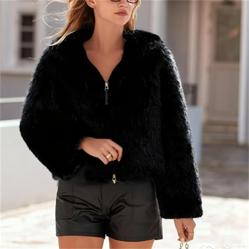 

2025 Fall Fashion Trendy Sexy Women's Hooded Faux Fur Jacket