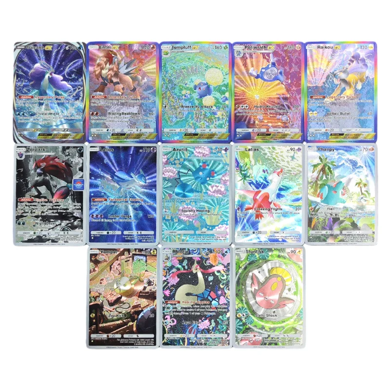 DIY Pokémon TCG Pocket Card Secluded Springs Entei Poliwrath Suicune Raikou Jumpluff EX 2-Sterne APP-Spielkarte