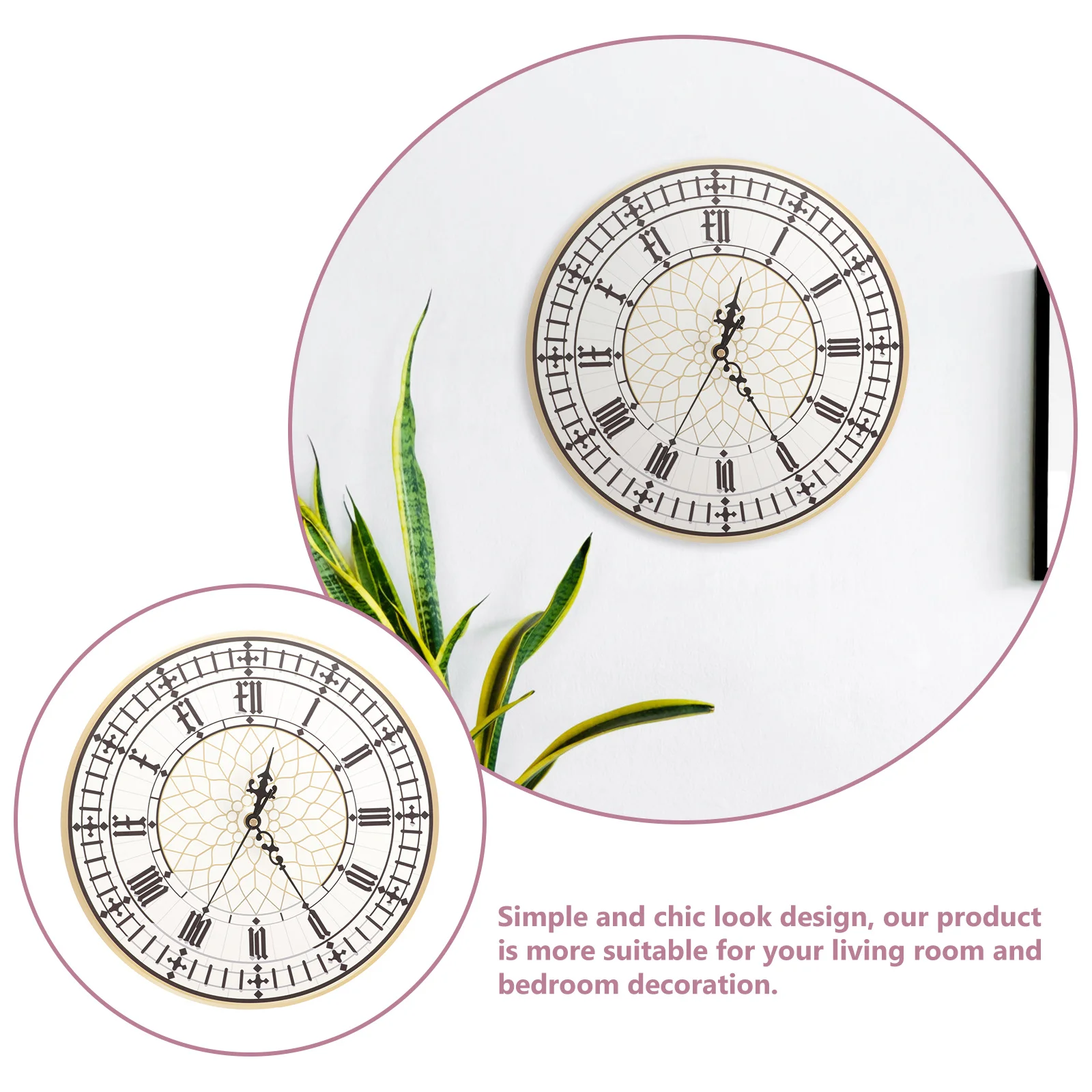 

Big Wall Clock Round PU Plastic Non Ticking Home Office Decor Living Bedroom Clocks Household Oversized Silent