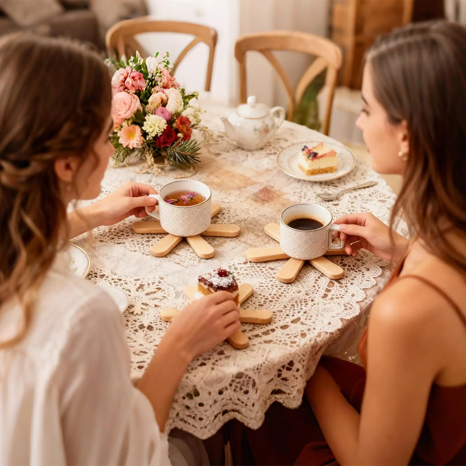 

Деревянные подставки для дерева, 4 шт., складные нескользящие подставки для горячих кастрюль с подставкой для кухни, пикника, столовой, праздничной еды