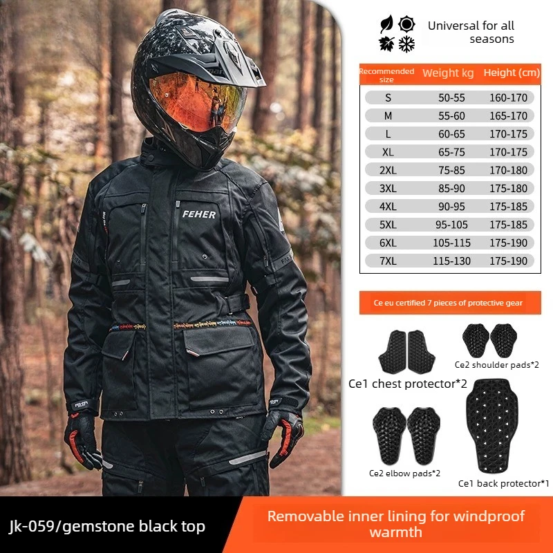 Chaqueta y pantalones impermeables, cortavientos y cálidos para motocicleta todoterreno, traje de motocross con protección CE para carreras de motos.