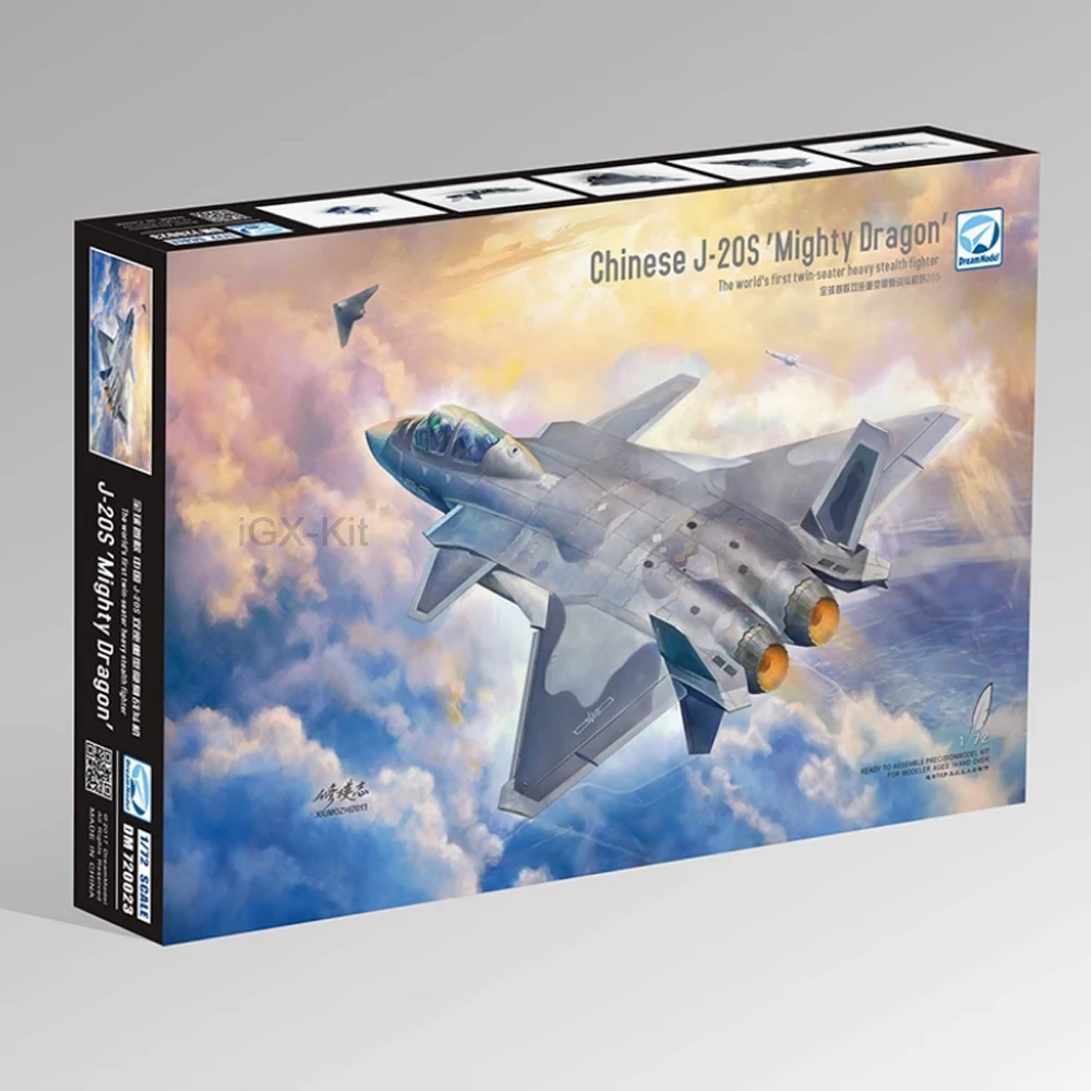 Dream DM720023 1/72 Scale PLA  J20 J-20S J-20 Mighty Dragon Stealth Fighter Jet Hobby Craft Toy Plastic Model Building Kit