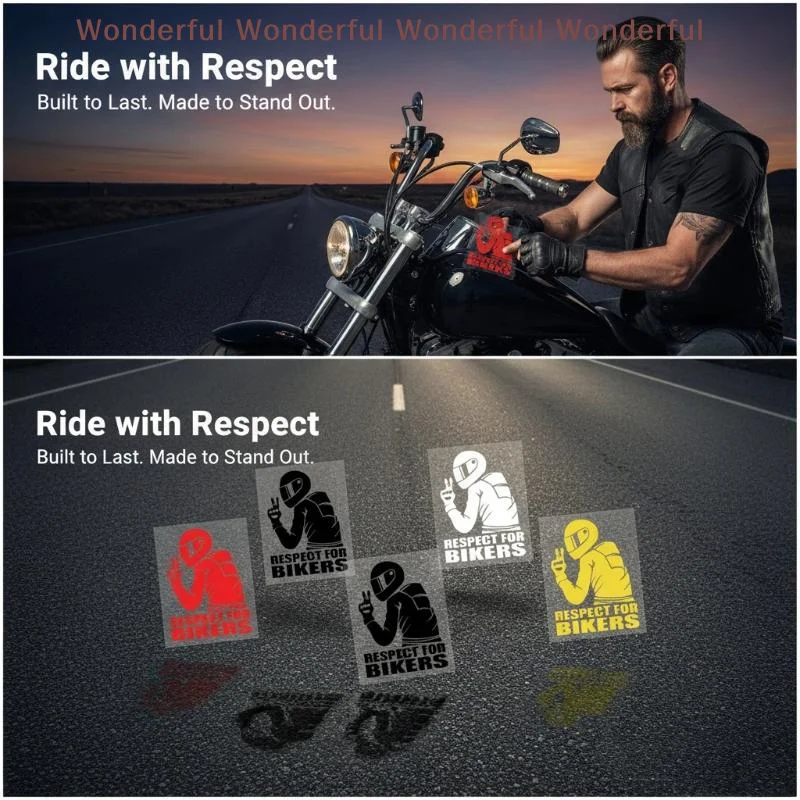 Respect For Bikers Waterproof Car Sticker Multi Color Optional High Quality Vinyl Decal for Motorcycle Car Decor