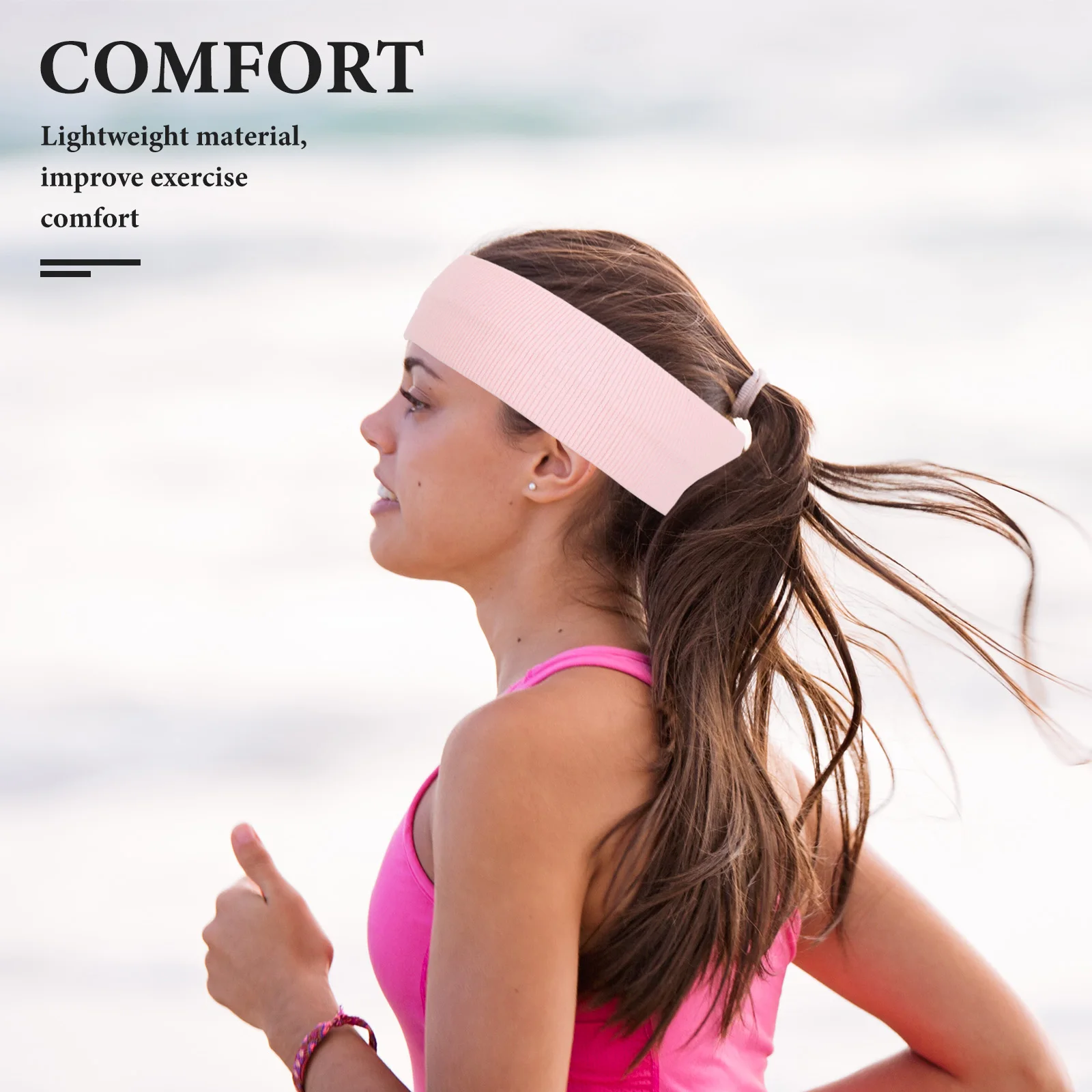 

3 Pcs Sweat Headband Men Women Nylon Elastic Sweatbands for Running