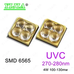 Chip LED UV profondo 4W UVC 280nm 275nm 270nm Diodo DC10-12V SMD 6565 Lampada UV 120-140mW per la disinfezione dei virus dell'acqua e dell'aria