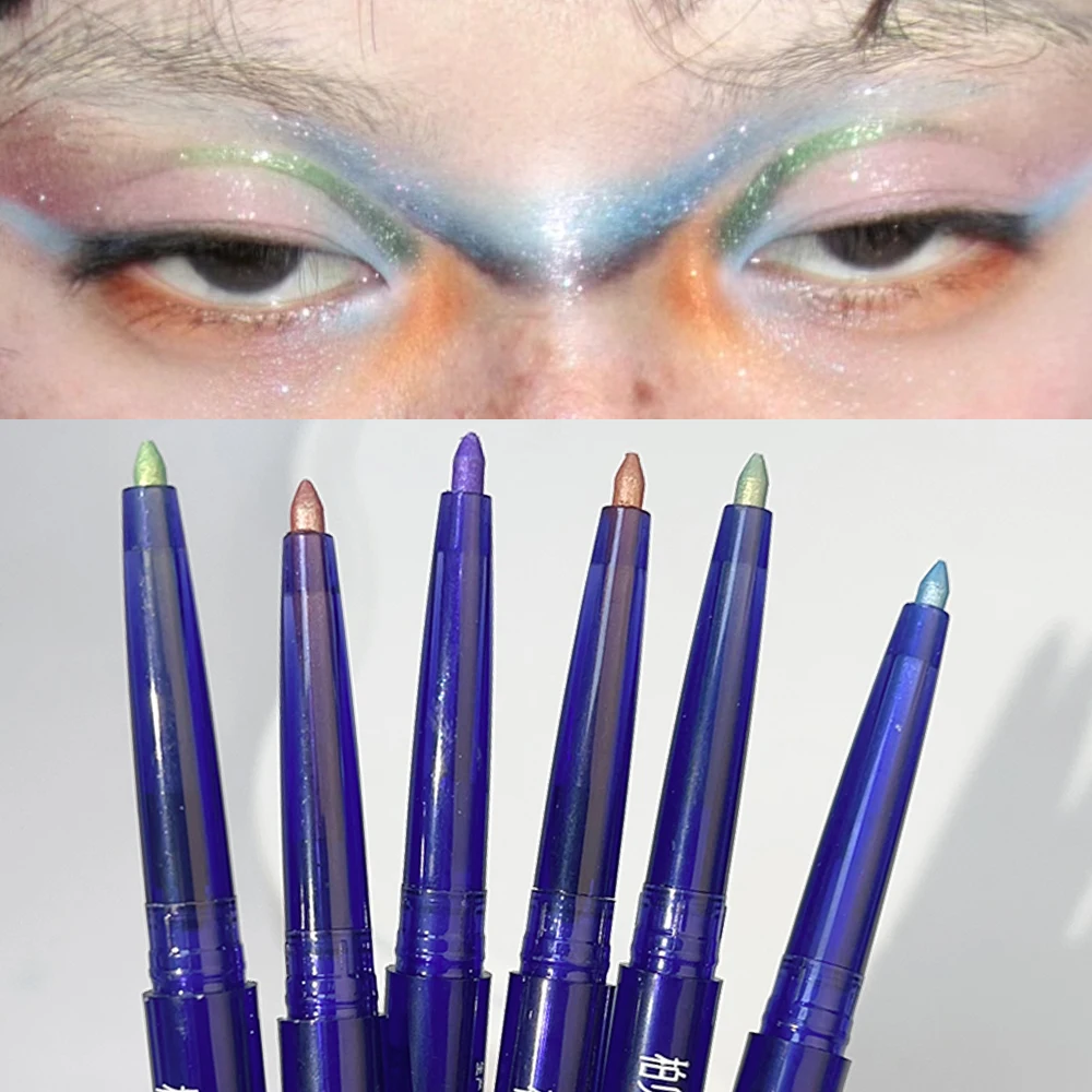 6 colori perlescente ombretto matita impermeabile lunga durata Shimmer Shimmer ombretto matita Eyeliner Stick strumenti per il trucco degli occhi