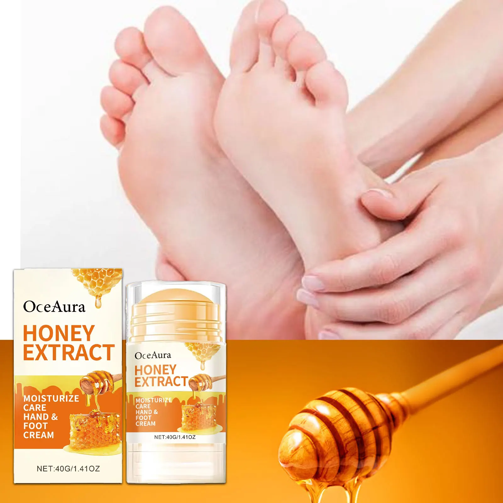 

Увлажняющий крем для тела с медом, 40 г, от сухости и трещин, питательный, для облегчения дискомфорта на пятках и коленях, смягчающий крем для ног