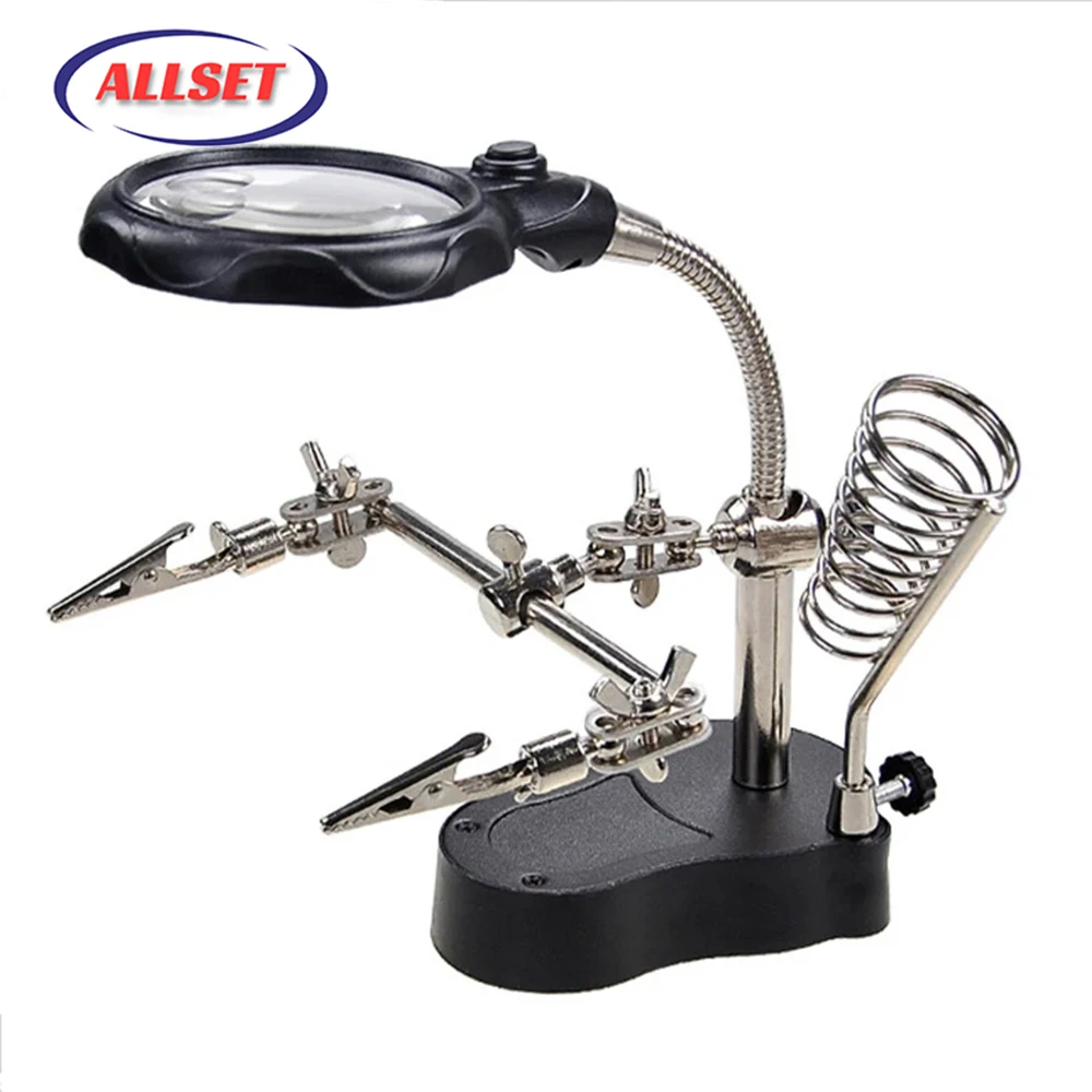 Printplaat Circuit Vaste Clip Flexibele Arm Solderen Derde Hand Vergrootglas Led Soldeerbout Houder Telefoon Reparatie Tools