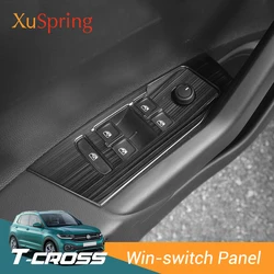 Car Window Switch Panel Adjust Cover Trim Stickers Strips Garnish Decoration For VW T-cross Tcross 2019 2020 2021 2022 LHD