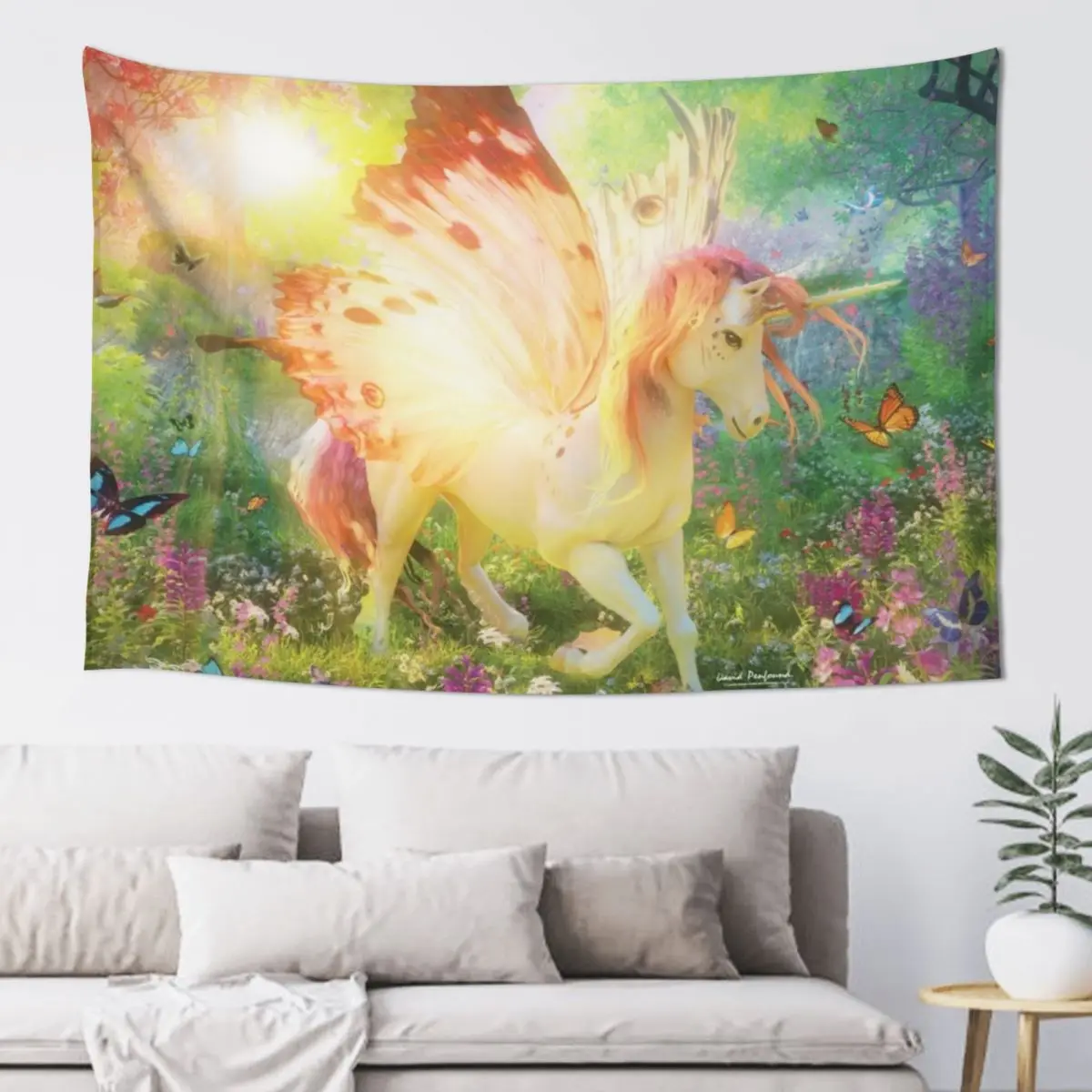 

Unicorn Butterfly Tapestry Carpet On The Wall Decoration For Home Tapestry