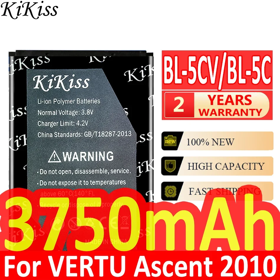 3750mAh KiKiss Powerful Battery BL-5CV/BL-5C For Nokia VERTU Ascent 2010 / Signature S Design / for Vertu X