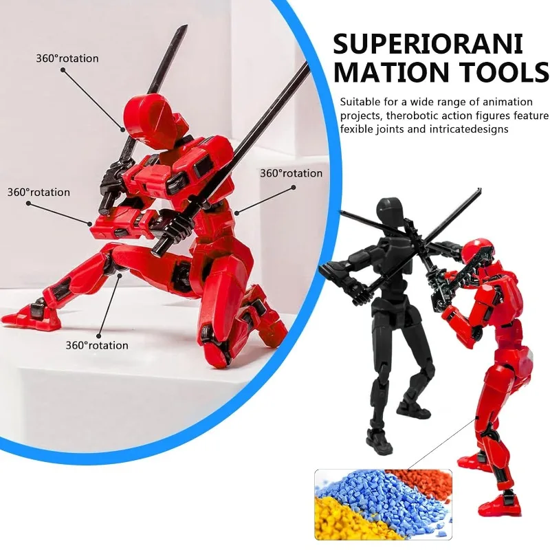หุ่นยนต์แอ็คชั่นฟิกเกอร์แบบหลายข้อต่อ พิมพ์ 3 มิติ ชุดโมเดลของเล่นแบบขยับได้ ของสะสม ของขวัญ ของตกแต่ง